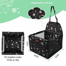 Dog Car Seat Puppy Portable Pet Booster Car Seat With Clip-On Safety Leash And Stable Fram, Anti-Collapse,Perfect For Small Pets