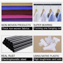 Single Fabric Canvas Wardrobe With Clothes Hanging Rail Shelving Storage Closet - Default - View 5