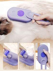 3 In 1 Usb Rechargeable Water Spray Pet Massage Brush Electric Cat Hair Removal Comb