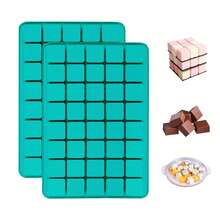 1 件 40 腔方形硅胶模具，迷你立方体硅胶模具，适用于巧克力、硬糖、冰块、软糖 - 綠色 - 查看 11