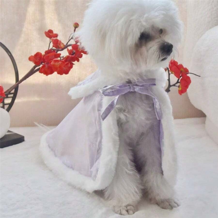 Neuer chinesischer Stil Haustierbekleidung, Cheongsam Umhang/Umhang für mittelgroße und kleine Hunde, Corgi & Französische Bulldogge