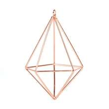 Hanging Iron Air Planter Cube - Soil-Free Plants & Floral Pot, Geometric Triangle Design With Rope Hanger, Lightweight & Durable For Indoor/Outdoor, Suitable For Valentine's Day, Home Party, Wedding, Holiday, Study & Garden Decor - Multicolor - View 12