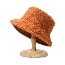 Bucket Hat - Lamb Wool Fluffy Hat, Solid Color Wide Brim Hat, Autumn/Winter Fluffy Hat, Fluffy Hat, Unisex Bucket Hat Autumn Decor