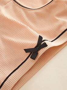 8pcs/Pack Cute Girl Bow & Striped Cotton Panties, Soft Breathable Basic Style Suitable For Students & Teenagers