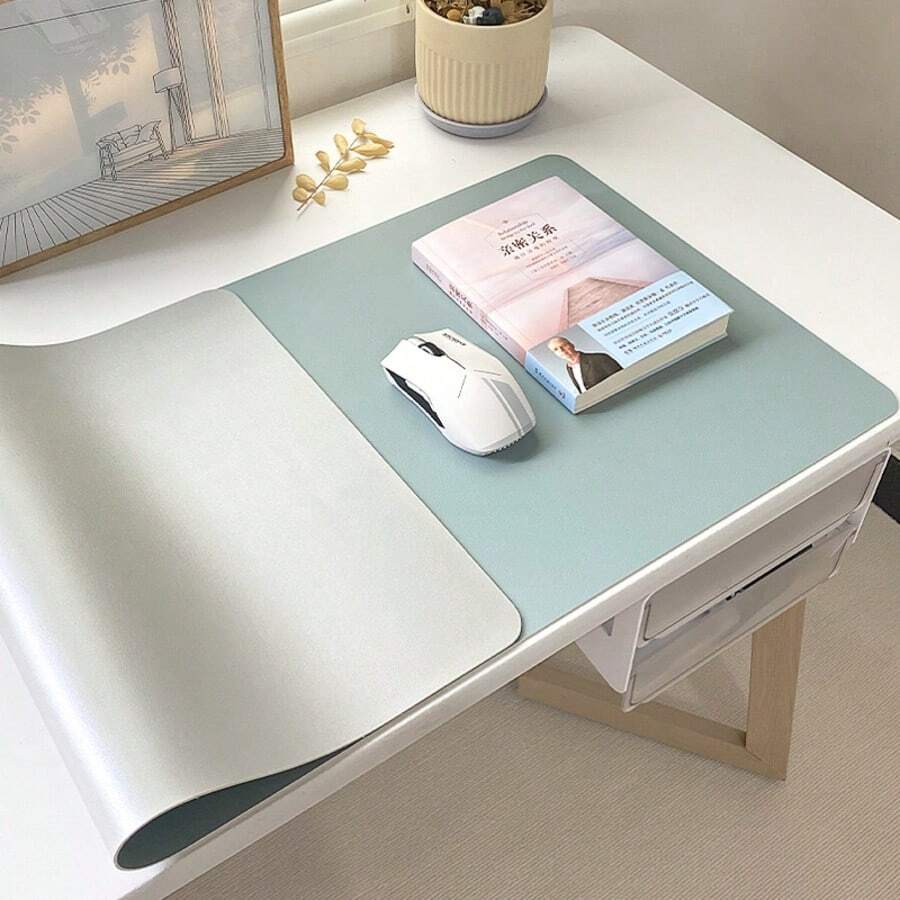 1 Stück beidseitig großer Büro-Schreibtisch Schutzmatte aus PU-Leder, wasserdicht, Mauspad, Tastatur-Tischauflage, Computerzubehör