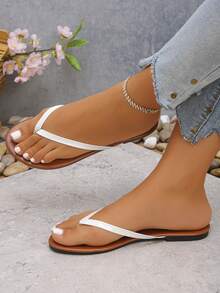 1 Par de Chinelos Femininos com Tira em V Decorada com Strass, Estampa de Letra com Sola de Madeira Macia, Design Antiderrapante e Resistente ao Desgaste, Estilo de Praia e Férias, Adequado para Uso Diário e Passeios