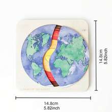 木制地球层拼图木制地球拼图玩具地质层认知地理科普学习教区儿童益智玩具教育套装生日礼物 - 彩色 - 查看 14
