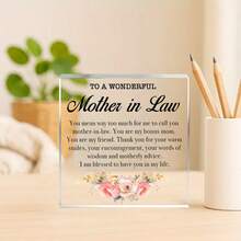 2D płaski 1 szt. Przemyślany prezent dla teściowej: Dziękujemy za Twój ciepły uśmiech i wsparcie - prezent na urodziny, Dzień Matki, Święto Dziękczynienia, odpowiedni dla mamy, kobiet - do domu, biura, na imprezę - nie wymaga prądu, lekki i łatwy do czyszczenia - nostalgiczna pamiątka, klasyczny design, trwały materiał, dekoracyjna ozdoba