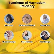 Magnesium Glycinate Gummies 1000mg - Sugar Free Magnesium Potassium Supplement With Vitamin D, B6, CoQ10 For Calm Mood &Amp; Sleep Support - 180 Mango Pineapple - Flavor Name - View 3