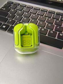 MEIYIXING TWS 耳塞无线运动游戏耳机降噪耳塞麦克风耳机带 LED 显示屏耳机 Hifi 透明运动耳机 TWS 无线耳机降噪所有手机通用 HiFi 低延迟无线耳塞带 Type-C