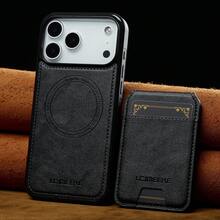 OUKNOEO Detachable Magnetic Wireless Charging Faux Leather Phone Case, Compatible With IPhone 17 Air 16e 15 14 13 Pro Max S26 S25 Edge S24 Ultra Plus A37 A57 Pixel 10 9 8 7, With Card Holder, 3 Card Slots, Anti-Theft Card Pocket - Black - View 78