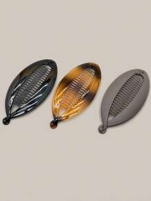 1pc/2pcs/3pcs/5pcs Simple Plastic Fish Tail Hair Claw Clips, Length 11.7cm/4.6in, Elegant Vertical High Ponytail Twist Banana Clip, Hair Accessory For Bun, Wave, Ponytail, Spring & Summer New, Gift For Friends, Easy To Use, Hair Accessories, Head Accessories, Hair Accessories For Women - Multicolor Large - View 5