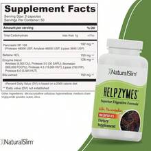 NaturalSlim Helpzymes, Enzyme Complex For Adults With Bromelain, Ox Bile, Pancreatin &Amp; Betaine HCL,100 Capsules, 2 Pack - Flavor NameC - 查看 2