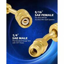 R410a Adapter, 516 Female To 14 Male Conditioner Hose Connectors R410a Refrigerant Split HVAC Recharging More, Set Of 4 Angled Adapters