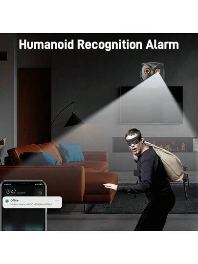 Owl Design WiFi Camera, Full HD Lens, Smart Home Security Camera, Two-Way Audio, Full-Color Night Vision, Motion Detectio, Cloud Storage/TF Card Storage, Home Monitor, Pet Monitor, Suitable For Indoor And Outdoor Use, ICSEE APP view 2