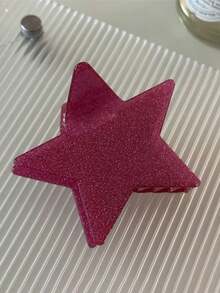 1个女士时尚五角星发爪夹，马尾辫发圈，发爪，优雅星形设计，新品上市 - 彩色 - 查看 9