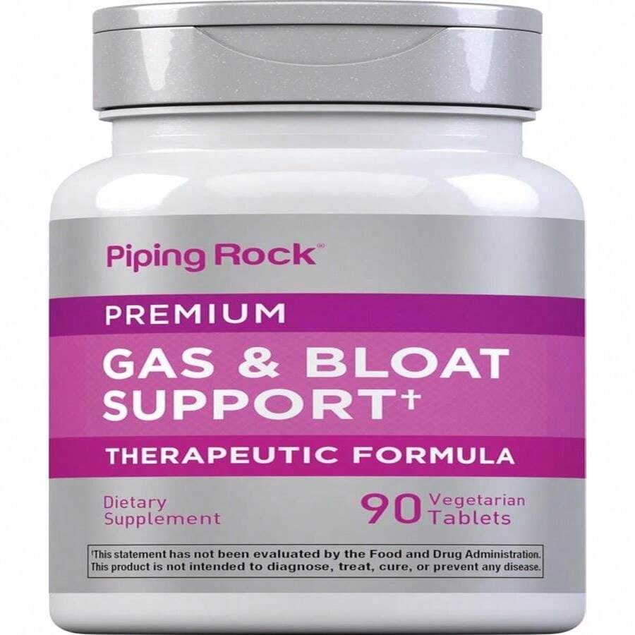 Piping Rock Bloat And Gas Support Pills | 90 Tablets | Supplement Blend For Women And Men | With Apple Cider Vinegar, Turmeric, Ginger Extract | Vegetarian, Non-GMO, Gluten Free - 白色的 - 查看 1