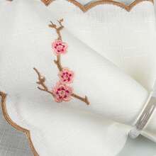 Placemat Kit, Embroidered Placemat, Round/Rectangular Table Placemat And Napkins - 櫻桃 - 查看 3