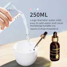 Portable Mini Humidifier, 250ML 3-In-1 Cool Mist With Aroma Pads, Colorful Night Light, USB For Car And Travel - Hồng - Xem 7