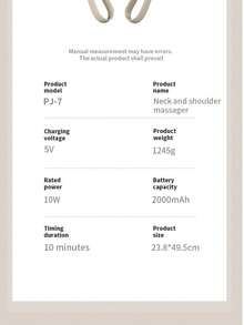 肩颈按摩器：披肩式腰部、背部、颈部按摩器，模拟真实揉捏，全自动揉捏、斜方肌疏通功能。 - 米色 - 查看 5