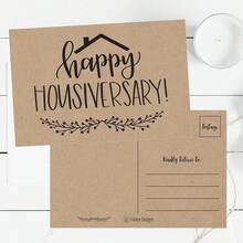 UGCO Hadley Designs 25 Kraft Happy Home Anniversary Realtor Cards, Blank Greeting House Postcards, Bulk Real Estate Thank You Notes, Welcome Home Realtor Gifts Stationery, New Realtor Gifts Clients - 1 - 查看 3