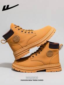 1 双 WARRIOR 女式前系带靴，高帮户外登山靴 - 0925黃色 - 查看 3