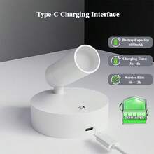 1 pieza Foco recargable con control remoto, luz de ambiente para fotografía de pared, sin cableado, sin perforación, sin instalación, luz inalámbrica de pared para decoración del hogar, luz de pared LED con control táctil