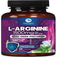 L-Arginine 1000mg Supplement - Heart Health Support - Premium Muscle Supporting Nitric Oxide Precursor Booster For Extra Strength - Gluten Free, Amino Acid Energy Blend For Men &Amp; Women - 60 Capsules - Flavor NameA - 查看 1