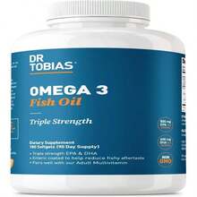Dr Tobias Omega 3 Fish Oil, 2000mg Triple Strength With 800mg EPA 600mg DHA Per Serving, Fish Oil Omega 3 Supplements For Heart, Brain &Amp; Immune Support, 90 Softgels, 45 Servings - Flavor NameC - 查看 1
