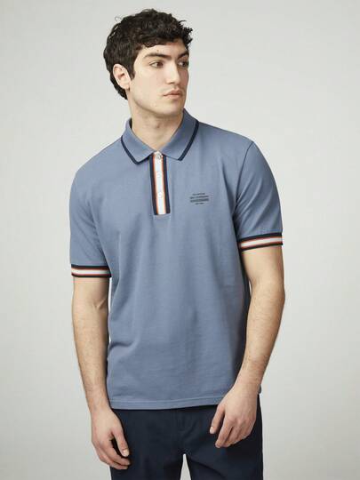 Ben Sherman Polo Piqué Placa Interés  Verano    Regular    Botón delantero  Ribete en contraste  Cremallera