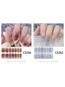 14pcs 3D Design, Full Coverage DIY Nail Art Set,Elegant Solid Color Jumping Gradient Glitter Nail Stickers, Long Lasting And Waterproof, Ideal For Party And Daily Nail Art Nails Nail Supplies - Follow Your Heart - View 29