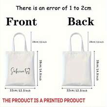 2D Flat, Custom Dental Tote Bag - Personalized Dentist & Hygienist Gift With 2D Flat Print, Black With Golden Dental Design, Durable Polyester For Dental Professionals, Dentist Gifts, Professional Carryall, Elegant Script Design, Highquality Print, 2D Flat - 白色 - 查看 3
