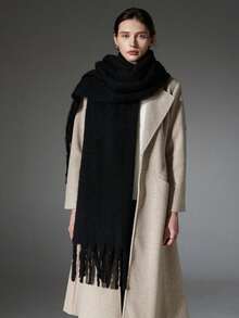 1 Stück Winter Schal, Unisex, braun und rosa kariert, winterwarmer Kragen, verdickter gestrickter dicker Quastenumhang, Winterschal für Frauen, neuer einteiliger Kragen für Herbst und Winter, koreanischer Stil dicker warmer Cape, geeignet für den täglichen Gebrauch