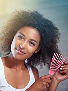 1 Pc Hair Detangler Brush For Afro/African Textured 3a To 4c Kinky, Wavy, Curly, Coily Hair: Gently Detangles Wet, Dry, Or Oiled Hair, Reduces Breakage & Exfoliates Scalp. For At-Home Or Salon Use By Men & Women With Natural, Thick, Long Textures For Beautiful Hair. - 彩色 - 查看 8