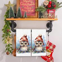 2/4 Piezas Juego, Paños de Cocina con Estampado de Búho en la Nieve, Navidad, Toallas Modernas de Microfibra Super Absorbentes para Cocinar y Hornear, Paños de Cocina Estampados, Toallas de Limpieza, Toallas de Mano, Toallas de Té, Ultra Suaves y Altamente Absorbentes, Gran Regalo para Vecinos, Madres, Amigos, Cumpleaños, Navidad, Decoración Navideña, Obsequio de Inauguración, Accesorios de Cocina, Decoración de Cocina, Artículos Esenciales Diarios - Multicolor - Ver 1