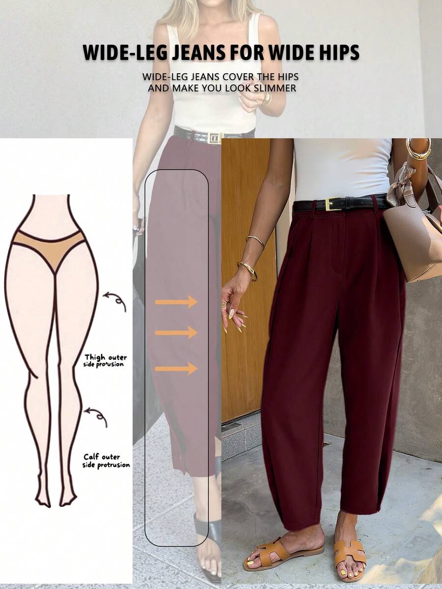 Women's Casual Solid Color Loose Pleated Lantern Harem Pants, Ankle Length, Without Belt Spring