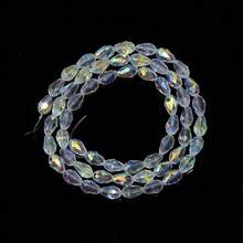 1 pieza Cuentas espaciadoras hechas a mano de cristal de vidrio AB con forma de gota de agua ovalada, de colores chapados, transparentes y brillantes, ideales para hacer joyas como pendientes, pulseras y collares, así como para decorar árboles de Navidad, decoración navideña, decoración de bodas, decoración de ventanas y accesorios de bolsos y ropa. - Forma de lágrima ovalada - Ver 13