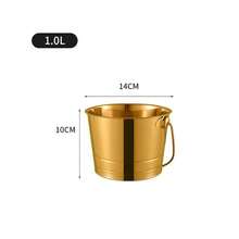 1 pieza Cubo de hielo portátil de acero inoxidable dorado - Accesorio de almacenamiento de bebidas para barbacoa y fiestas al aire libre, Verano, Conjuntos de verano