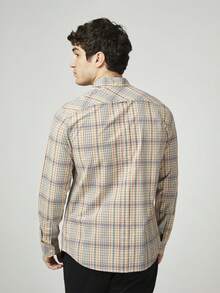 Ben Sherman Camisa Manga Larga Cuadros Multicolor  Tie-Dye    Primavera/Otoño    Regular    Botón delantero  Botón - Multicolor - Ver 2