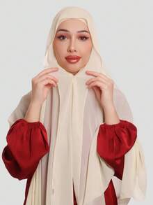 1 chiếc khăn trùm đầu quấn nhanh có móc nam châm, khăn choàng voan kết hợp lớp lót dệt kim Jersey, khăn trùm đầu quấn nhanh 3 trong 1, vải voan mềm mại và thoáng khí, thích hợp mặc hàng ngày, lễ hội, cầu nguyện, hành hương, khăn choàng abaya cho nữ mặc khi đi dự tiệc - khăn trùm đầu tức thì - Xem 11