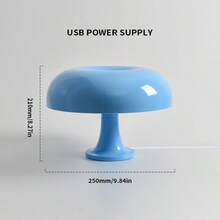 1个现代LED蘑菇形台灯 - USB接口，橙色/白色/天蓝色，高品质ABS灯体设计，三色调光，无级调光 - 适用于卧室、客厅和酒店装饰，装饰性台灯 - 彩色 - 查看 12
