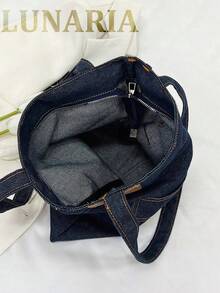 Women's Shoulder Bag, Vintage Y2K Oversized Lightweight Outdoor Bag, Portable Summer Travel Shopping Bag, Casual College Style Square Tote, Literary Student Bag, Ideal For Books, Shopping And School - 彩色 - 查看 8
