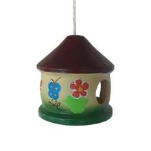 Birdhouse House With String To Hang On The Balcony Or Decorative Ceramic Tree - Beige/brown - View 7
