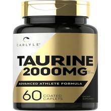 Carlyle Taurine Supplement | 2000mg | 60 Caplets | Vegetarian, Non-GMO, And Gluten Free | Advanced Athlete Formula - Trắng - Xem 1