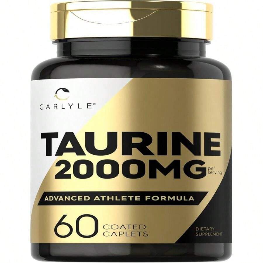 Carlyle Taurine Supplement | 2000mg | 60 Caplets | Vegetarian, Non-GMO, And Gluten Free | Advanced Athlete Formula - Trắng - Xem 1