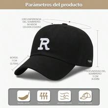 ASVEL Gorra de bisbol, Sombrero para el Sol, 2 PCS Gorra Ajustable con R Bordad, Gorra Deportiva Unsex, para Correr y Actividades al Aire Libre - 3 piezas Negro+Beige+Marrón - Ver 5