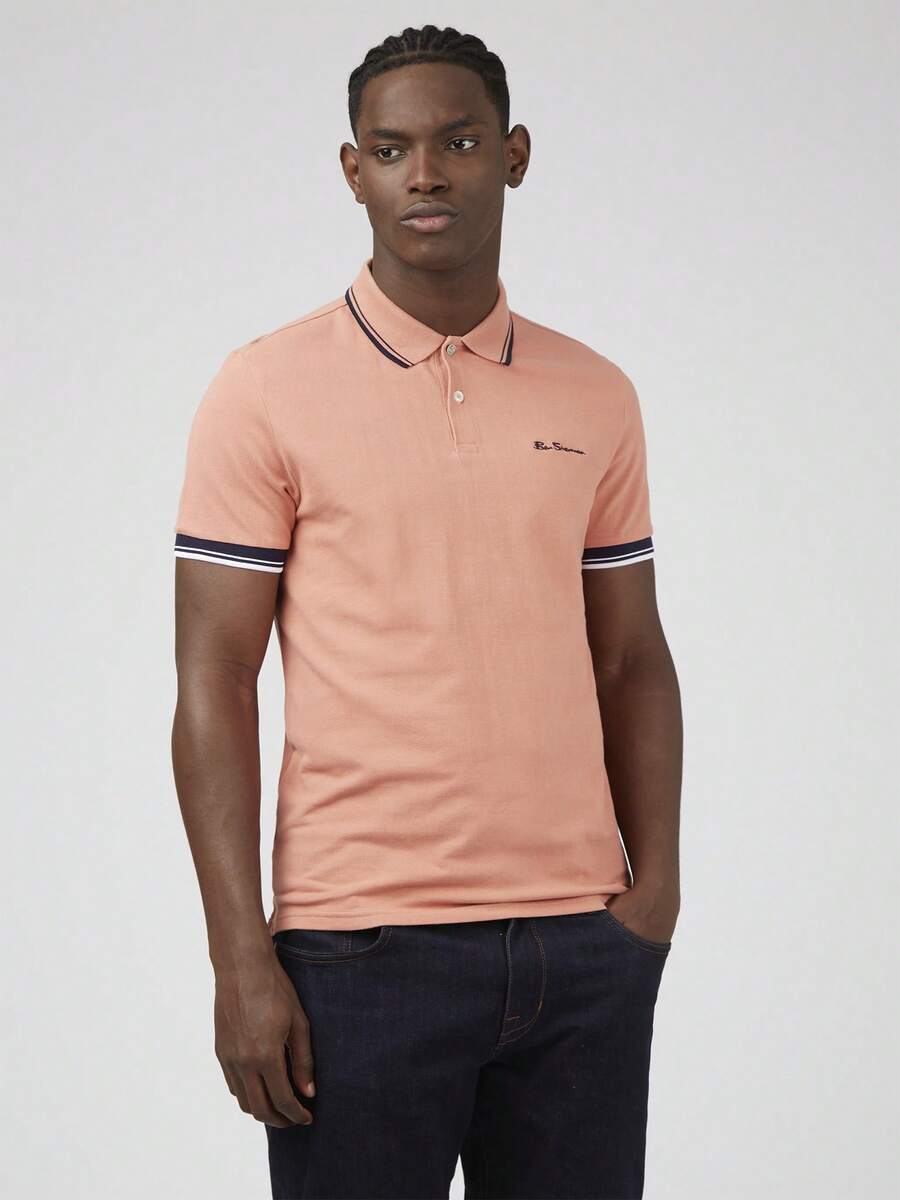 Polo Básico Signature Ben Sherman  Verano    Regular    Botón delantero  Ribete en contraste  Botón - Rosa - Ver 1