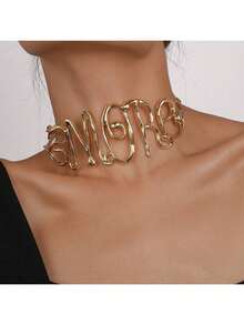 Minimalist Personality Exaggerated Letter Cool Chic Necklace Retro Fashionable Temperament Hip-Hop Style Necklace - AMORe Gold - View 1