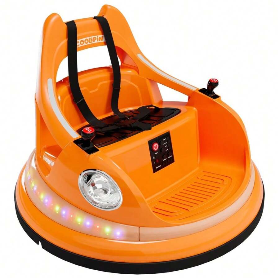 Huisuilinss Ride On Bumper Car,Kids 12V Electric Bumper Car W/Parent Remote,2-Speed,2 Driving Mode,360°Spin,Music & Lights,Toddlers Bumping Toy,Ride On Toys For Boys & Girls - Orange - View 1