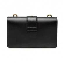 Elegant Shoulder Bag With Gold Chain Strap, Pink Accent And Classic Design - Fashionable Dual-Tone Crossbody Bag, Suitable For Daily Use Phone Bag - Black - View 3